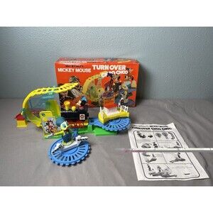 1973 Walt Disney Mickey Mouse Turn Over Choo Choo Toy Train by Illco Toys Notcom